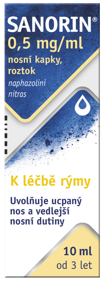 Sanorin 0,5 mg/ml—nosní kapky, roztok 10 ml