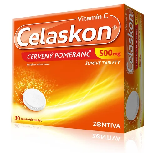Celaskon Červený pomeranč 500 mg—30 šumivých tablet