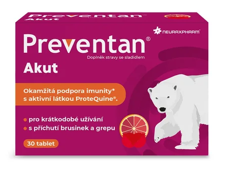 Preventan Akut s příchutí brusinek a grepu —30 tablet