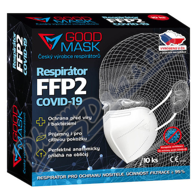 Good Mask Respirátor FFP2 Covid 19 bílý—10 ks