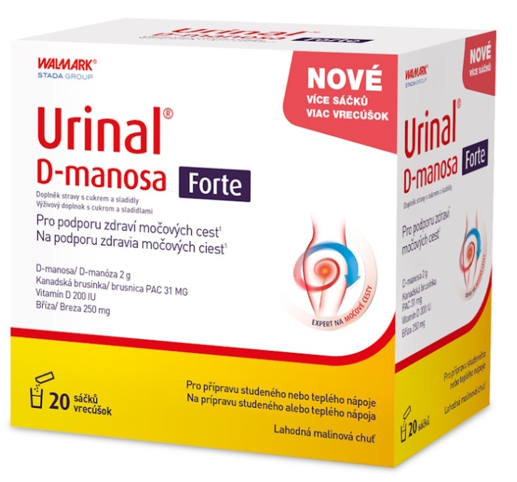 Urinal D-manosa Forte 20 sáčků—AKCE - expirace 4/26 (2 ks k objednání)