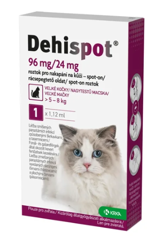 Dehispot spot-on pro velké kočky 96/24 mg—roztok pro nakapání na kůži 1 pipeta