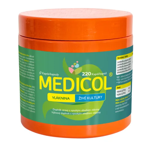 Medicol Vláknina + živé kultury—220 kapslí
