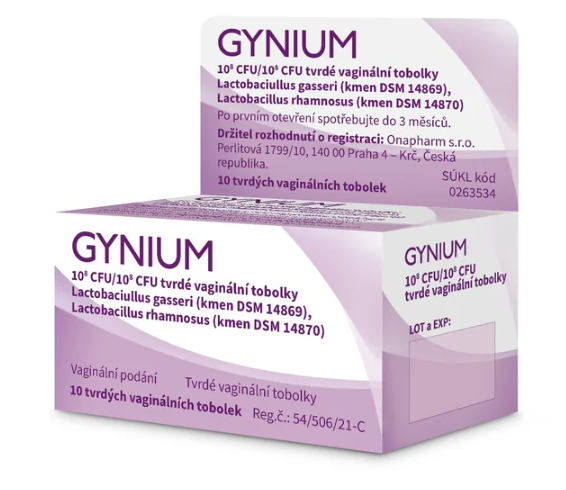 GYNIUM 10^8 CFU/10^8 CFU—tvrdé vaginální tobolky 10 tobolek