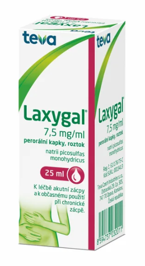 Laxygal 7,5 mg/ml—perorální kapky, roztok 25 ml
