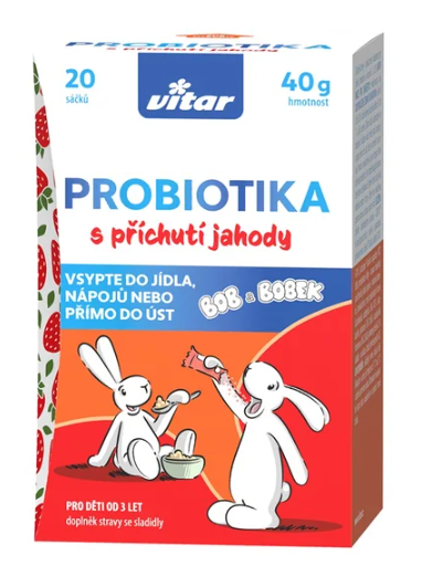 Vitar Kids Probiotika s příchutí jahody—20x2 g