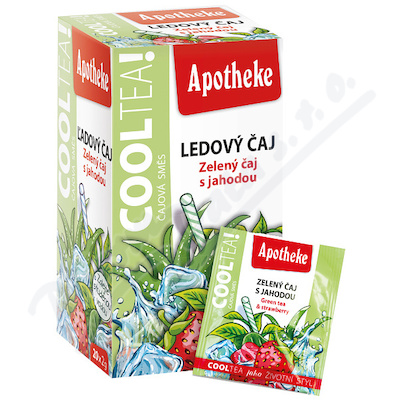 Apotheke COOLTEA Zelený čaj s jahodou—nálevové sáčky 20x1,5 g