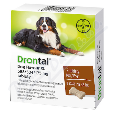 Drontal Dog Flavour XL 525/504/175mg 2 tablety