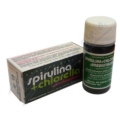 Spirulina + Chlorella + Prebiotika 90 tablet