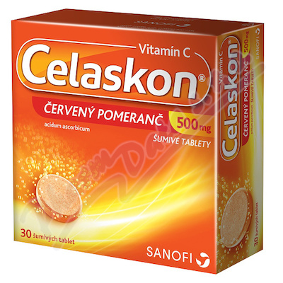 Celaskon Červený pomeranč 500 mg—30 šumivých tablet