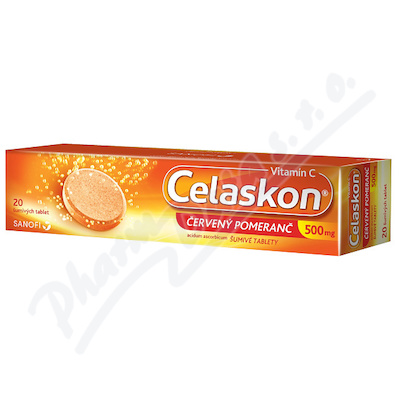Celaskon Červený pomeranč 500 mg—20 šumivých tablet