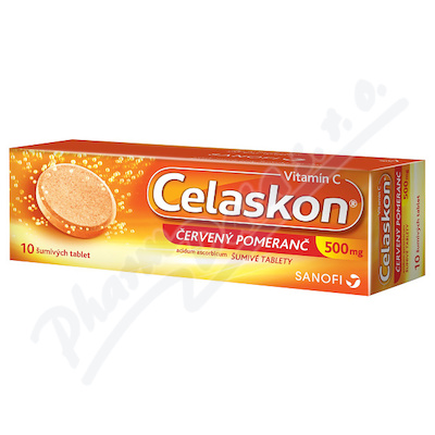 Celaskon Červený pomeranč 500 mg—10 šumivých tablet