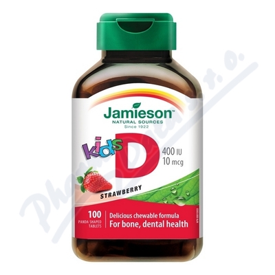 Jamieson Vitamín D3 Kids jahoda—100 cucacích tablet