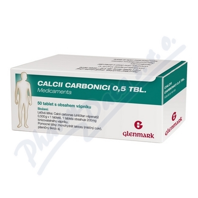 Calcii Carbonici 0,5 TBL. MEDIC—50 x 0,5 g