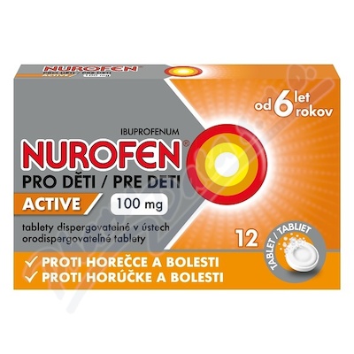 Nurofen Pro Děti Active 100mg—rychle rozpustné tablety 12 ks