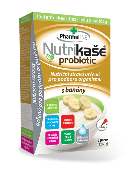 Nutrikaše probiotic s banány 3x60 g—AKCE - expirace 5/26 (3 ks k objednání)