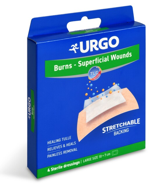 Urgo Burns Popáleniny 5x7cm—lipidokoloidní náplast 6 ks