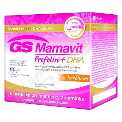 GS Mamavit Prefolin+DHA+EPA 30 tablet + 30 kapslí