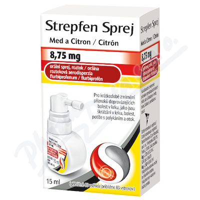 Strepfen Sprej Med a citron—orální sprej 15 ml