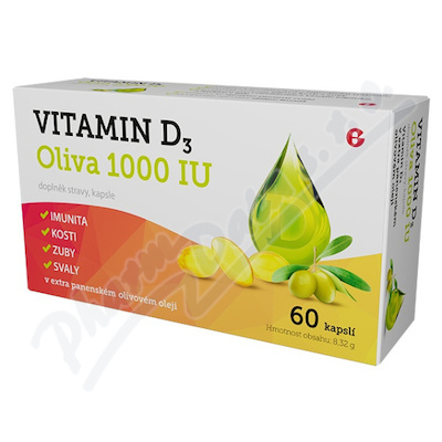 Vitamín D3 Oliva 1000 I.U.—60 tobolek