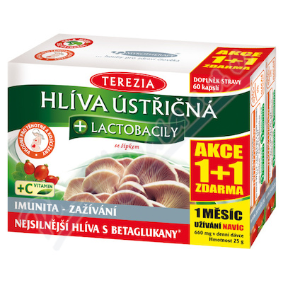 Terezia Hlíva ústřičná + lactobacily—60+60 kapslí