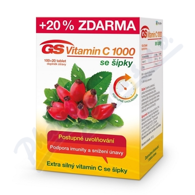 GS Vitamin C1000 se šípky—100 + 20 tablet