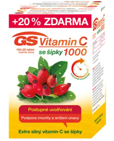 GS Vitamin C1000 se šípky—100 + 20 tablet