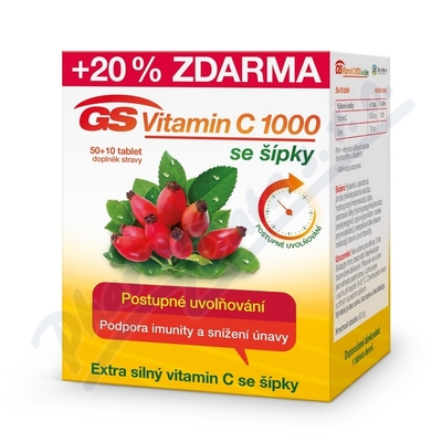 GS Vitamin C1000 se šípky—50 + 10 tablet