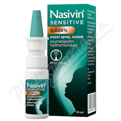 Nasivine Sensitive 0,025%—nosní sprej 10 ml