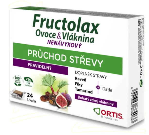 Fructolax Ovoce&Vláknina 24 žvýkacích kostek