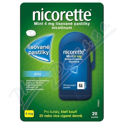 Nicorette Mint 4 mg—20 lisovaných pastilek