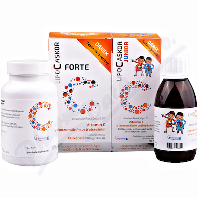 Lipo C Askor Junior lipozomální vitamin C + Forte —110 ml + 60 kapslí