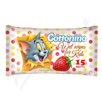 Cottonino Dětské vlhčené ubrousky Tom&Jerry jahoda—15 ks