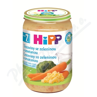 HiPP Junior BIO Těstoviny se zeleninou a smetanou —220 g