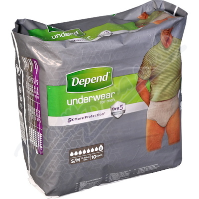Kalhotky Absorpční navlékací pro muže Depend Super—1360 ml, obvod boků 71-117 cm, (1980441), 10 ks