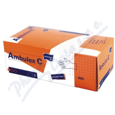 Ambulex C rukavice latexové chlorované nepudrované—S 100 ks