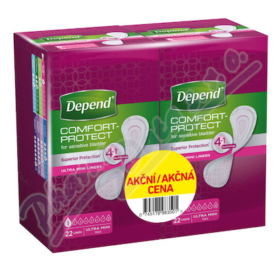 Inkontinenční vložky absorbční Depend Ultra Mini —Duopack, 2x 22 ks