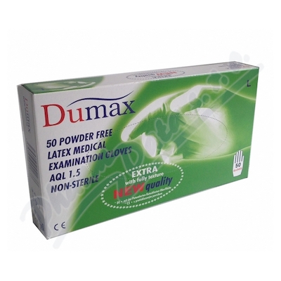 DUMAX - Vyšetřovací latexové rukavice nepudrované—nesterilní, L/50ks