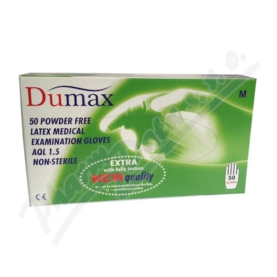 DUMAX - Vyšetřovací latexové rukavice nepudrované—nesterilní, M/50ks