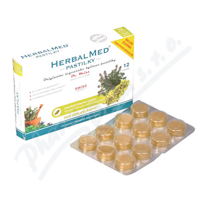 Dr.Weiss HerbalMed Islandský lišejník Tymián Med— + vitamín C, 12 pastilek