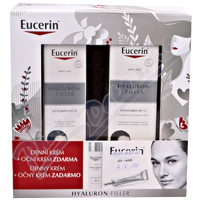 Eucerin Hyaluron-Filler Denní krém Normální pleť—50 ml + Oční krém 15 ml ZDARMA