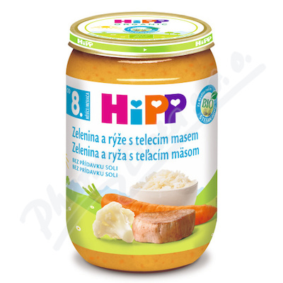 HiPP Junior BIO Zelenina s rýží a telecím masem —220 g