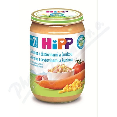 HiPP Junior BIO Zelenina s těstovinami a šunkou —220 g