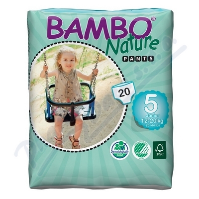 Absorpční kalhotky dětské Bambo Nature—navlékací, 12-20kg, savost 1000ml, 20ks
