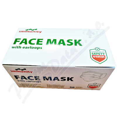 FACE MASK zdravotnická maska s gumičkami ústenka—50 ks