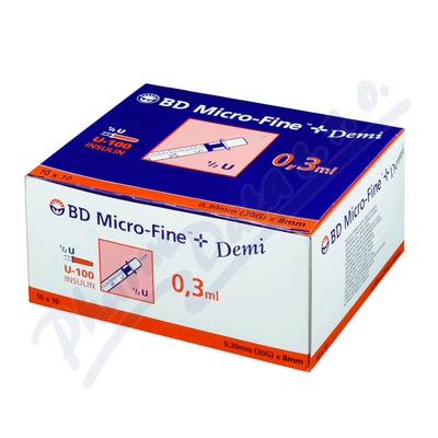 BD Micro-Fine Plus sterilní inzulínové stříkačky—0,3 ml, 100 ks