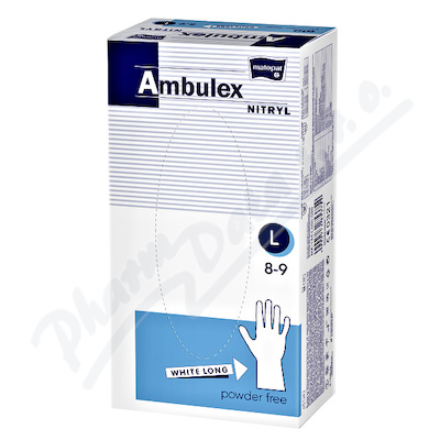 Ambulex Nitryl rukavice nepudrované White long L—100 ks