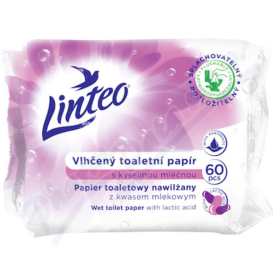 Toaletní papír Linteo vlhčený - kyselina mléčná—60 ks