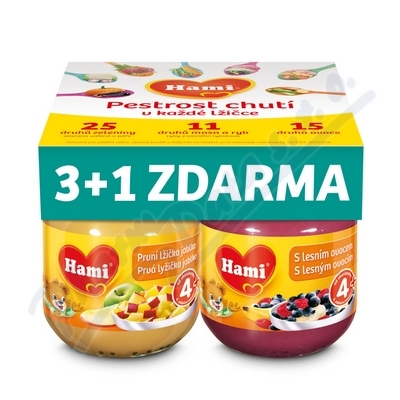 Hami příkrm 3+1 2x jablko mrkev +2x lesní ovoce—125 g