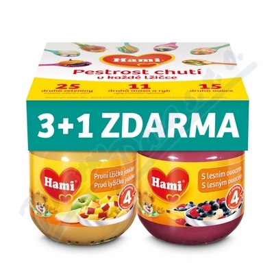 Hami příkrm 3+1 2x jablko mrkev +2x lesní ovoce—125 g